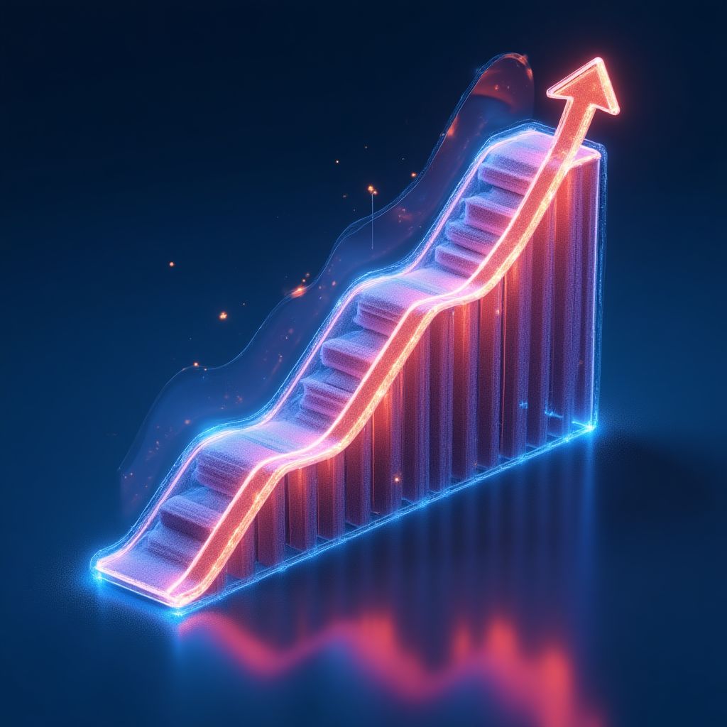 Gráfico de crecimiento y logros de la empresa