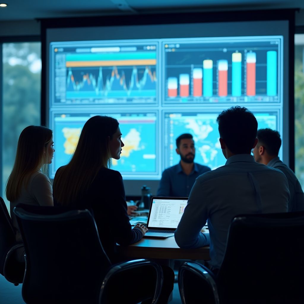 Equipo de consultores en sesión estratégica