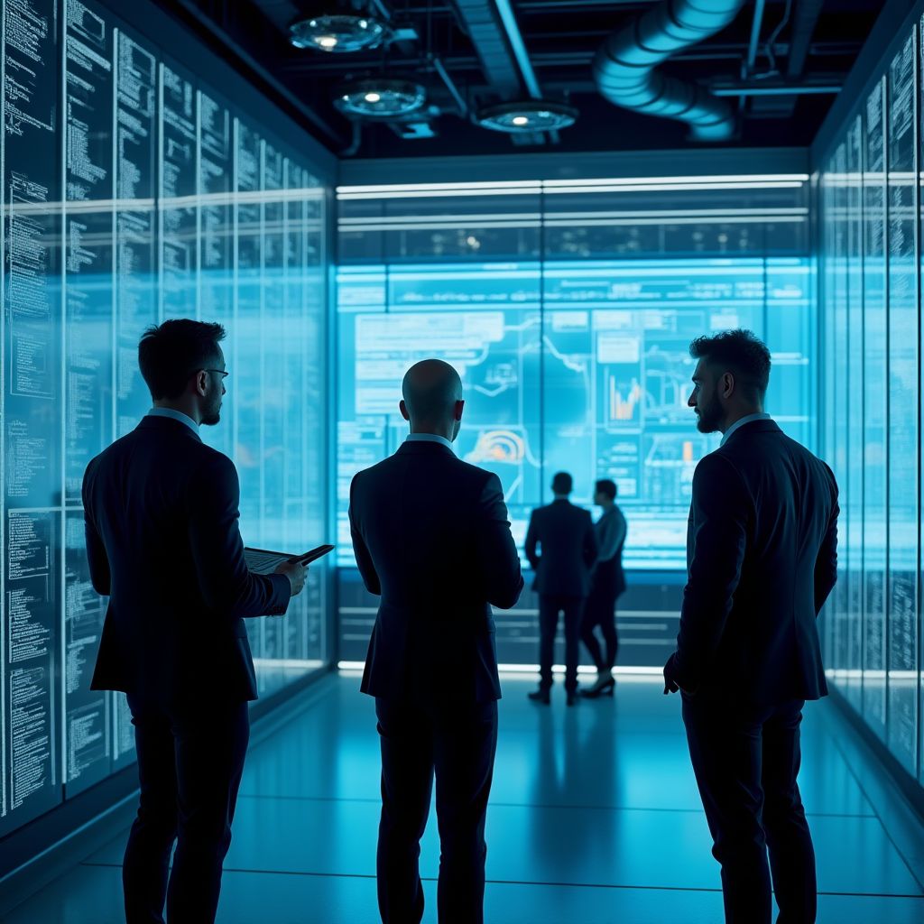 Equipo de FinanzaFuturo en oficina moderna